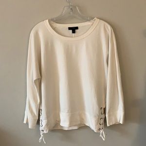 J Crew white pull over sweater!